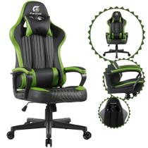 Cadeira Gamer Giratória Elevação Black Preto VICKERS Fortrek Material Do Estofamento material sintético