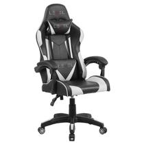 Cadeira Gamer Giratória Level Preto Branco Reclinável Ergonômica Cadeira Gamer Giratória Level Preto Branco Reclinável Ergonômica