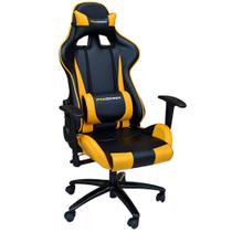 Cadeira Gamer Giratória Reclinável com Regulagem de Altura Ergonômica PRO-V Sport PU Preto/Amarelo - Gran Belo