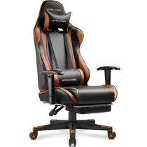 Cadeira Gamer GTRACING com Apoio para Pés, Reclinável, Marrom
