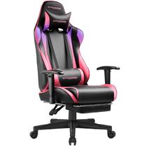 Cadeira Gamer GTRACING com Descanso para Pés, Cadeira Ergonômica para Computador, Reclinável com Ajuste de Altura, Giratória com Apoio de Cabeça e Lombar (Colorida)