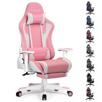 Cadeira Gamer GTRACING com Descanso para Pés, Caixas de Som, Bluetooth, Ergonômica, para Computador e Escritório (Rosa) Cadeira Gamer GTRACING com Descanso para Pés, Caixas de Som, Bluetooth, Ergonômica, para Computador e Escritório (Rosa)