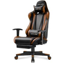 Cadeira Gamer GTRACING com Descanso para Pés, Reclinável, Giratória Marrom