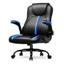Cadeira Gamer GTRACING Escritório Couro PU Ergonômica Azul