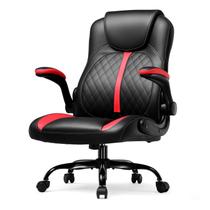 Cadeira Gamer GTRACING Escritório em Couro PU Vermelha com Braços Rebatíveis