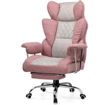 Cadeira Gamer GTRACING Rosa em Tecido Ergonômica com Descanso para Pés