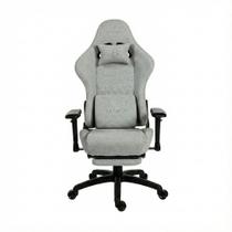 Cadeira Gamer Husky Tempest 4D, Até 145kg, Braços 4D, Almofadas, Reclinável 150º, Tecido, Descanso para Pés, Cinza Tecido - HCG700CZT4D