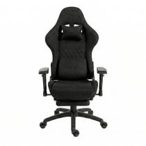 Cadeira Gamer Husky Tempest 4D, Até 145kg, Braços 4D, Almofadas, Reclinável 150º, Tecido, Descanso para Pés, Preta Tecido - HCG700PTT4D