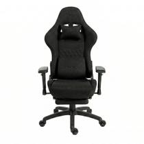 Cadeira Gamer Husky Tempest 4D, Até 145kg, Braços 4D, Almofadas, Reclinável 150º, Tecido, Descanso para Pés, Preta Tecido - HCG700PTT4D