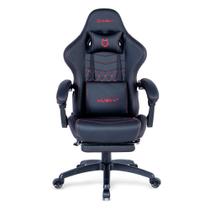 Cadeira Gamer Husky Tempest 700, Até 145kg, Almofadas, Reclinável 150º, PU, Descanso para Pés, Preta e Vermelha - HCG700PTVR