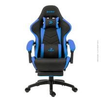 Cadeira Gamer KBM! GAMING Tempest CG500, Preta e Azul, Com Almofadas, Descanso Para Pernas Retrátil, Reclinável - KGCG500PTAZ