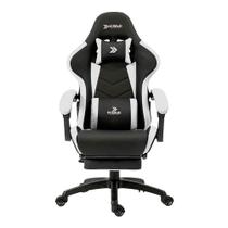 Cadeira Gamer KBM! GAMING Tempest CG500, Preta e Branco, Com Almofadas, Descanso Para Pernas Retrátil, Reclinável - KGCG500PTBR