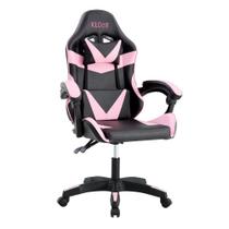 Cadeira Gamer Kloof KL1 Reclinável 135 graus Giratória Couro PU Preto e Rosa Cadeira Gamer Kloof KL1 Reclinável 135 graus Giratória Couro PU Preto e Rosa