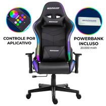 Cadeira Gamer Max Racer Khroma RGB LED Incluso Power Bank e APP