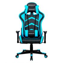 Cadeira Gamer MaxRacer Aggressive Azul Reclina 180 graus