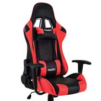 Cadeira Gamer Moob GT Racer Reclinável 180º Braços Com Regulagem de Altura Almofadas Para Lombar e PescoçoPreto/Vermelho