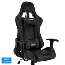 Cadeira Gamer Moob GT Racer Reclinável 180º Braços Com Regulagem de Altura Almofadas Para Lombar e PescoçoPreto