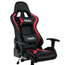 Cadeira Gamer Moob Thunder Reclinável 180º Com Acabamento Premium Braços 2D e Almofadas para LombarePescoçoPreto/Vermelho