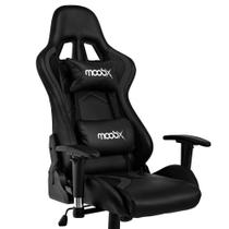 Cadeira Gamer Moob Thunder Reclinável 180º Com Acabamento Premium Braços 2D e Almofadas para LombarePescoçoPreto
