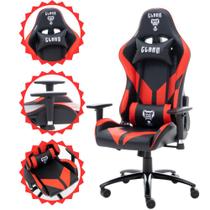 Cadeira Gamer MOUNT BLACK/RED de Alta Resistência Giratória com Rodinhas, Ajuste Lateral Ombro e Encosto Para Jogos Suporta até 150kg