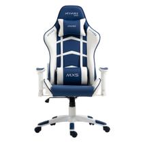 Cadeira Gamer MX5 Giratória Branco e Azul Marinho MYMAX