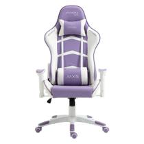 Cadeira Gamer MX5 Giratória Branco e Roxo - MYMAX