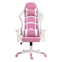 Cadeira Gamer Mymax MX5, Até 150Kg, com Ajuste de altura, Giratória, Branco e Rosa - MGCH-MX5/PK