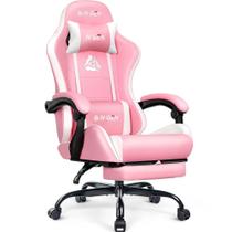 Cadeira Gamer N-GEN GAMING Rosa com Apoio para os Pés e Suporte Lombar