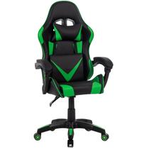 Cadeira Gamer Para Jogos Confortável Ergonômica Reclinavel Ajuste De Altura Na Cor Verde_preto Marca Brin7 Modelo B7009