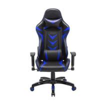 Cadeira Gamer Pelegrin em Couro PU Reclinável PEL-3003 Preta e Azul