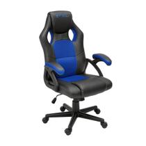 Cadeira Gamer Preto e Azul, Regulagem de Altura, Rodízio em Nylon, Braços de Apoio Cadeira Amortecimento 3 Níveis - 601