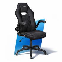 Cadeira Gamer Profissional Escritório Moob Force Giratória Braços Ajustáveis e Função Relax Preto