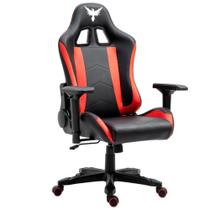 Cadeira Gamer Raven X-10, Estrutura em metal, braço 4D, encosto reclinável até 180 Preta e Vermelha - Haven