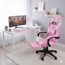 Cadeira Gamer Reclinável com Apoio de Pés p Escritório e Jogos