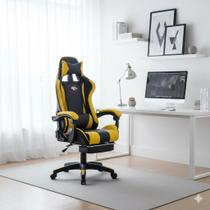 Cadeira Gamer Reclinável com Apoio de Pés p Escritório e Jogos