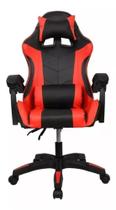 Cadeira gamer reclinável com massageador preta e vermelha