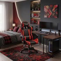 Cadeira Gamer Reclinável Racing Supreme Preto/Vermelho