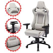 Cadeira Gamer Resistente de Alto Conforto em Tecido com Base de Metal e Acento Largo - Suporta até 180kg - Clanm