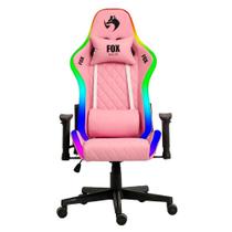 Cadeira gamer rgb com alto falante fox racer - rosa