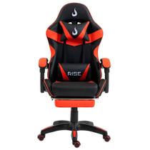 Cadeira Gamer Rise Mode X06 Angulo Ajustável Apoio P/Pés Até 130Kg PU/PVC Preta e Vermelha - RM-CG-X06-BR