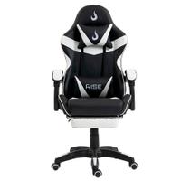 Cadeira Gamer Rise Mode X06, Ângulo Ajustável, Até 120Kg, Apoio Para os Pés Retrátil, Preto e Branco - RM-CG-X06-BW