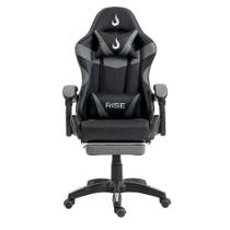 Cadeira Gamer Rise Mode X06, Ângulo Ajustável, Até 120Kg, Apoio Para os Pés Retrátil, Preto e Cinza - RM-CG-X06-BG
