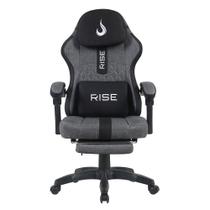 Cadeira Gamer Rise Mode Z11, Ângulo Ajustável, Tecido, Cinza e Preto - RM-CG-Z11-GB
