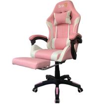 Cadeira Gamer Rosa Brin7 B7-008 Reclinável Ergonômica Confortável Setup Feminino