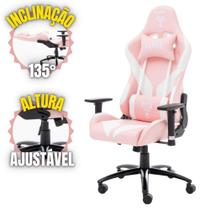 Cadeira Gamer Rosa Pink Escritório Giratória Ergonômica de Alta Qualidade MOUNT Para Jogos e Trabalhos de Longa Duração - Suporta até 150kg