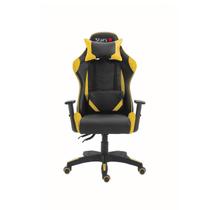 Cadeira Gamer Star Com Encosto Reclinável E Função Relax Preta e Amarela