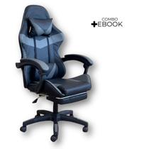 Cadeira Gamer Stillus Ergonômica Com Apoio Para Os Pés Cinza com Ebook
