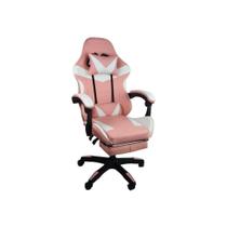 Cadeira Gamer Stillus Ergonômica Com Apoio Para Os Pés - Rosa E Branco Cadeira Gamer Stillus Ergonômica Com Apoio Para Os Pés - Rosa E Branco