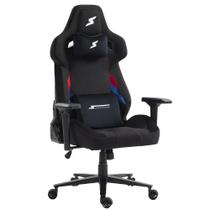 Cadeira Gamer SuperFrame Carbon Reclinável Tecido 4D Preto Com Detalhes Azul E Vermelho CSFCARBON Cadeira Gamer SuperFrame Carbon Reclinável Tecido 4D Preto Com Detalhes Azul E Vermelho CSFCARBON