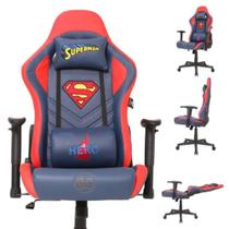 Cadeira Gamer Superman Coleção dc Profissional Giratória Com Braço Regulável